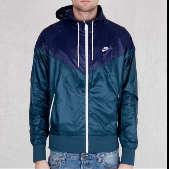 Nike Men's teal The Windrunner lightweight jacket in Squadron Blue / Sail size L - Picture 16 of 16
